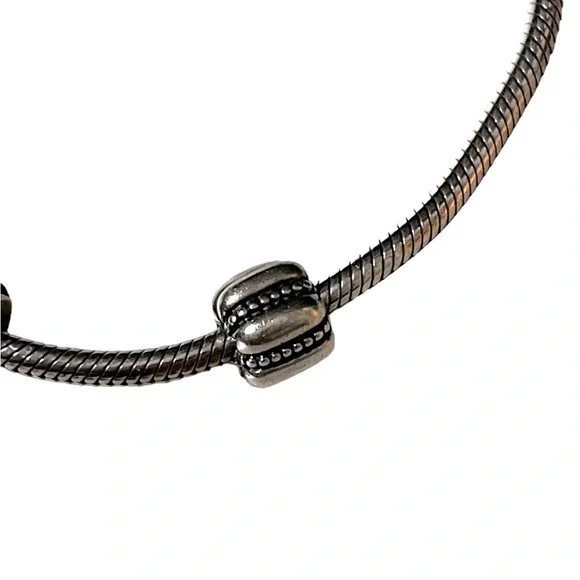 Pandora Sterling Silver Bracelet With Charms 7 3/4” - Picture 3 of 7